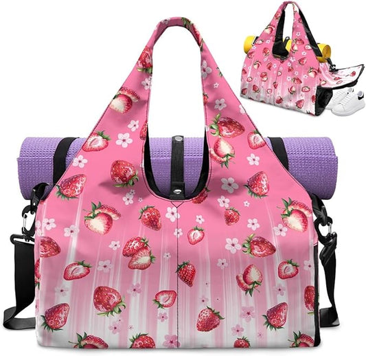 Yoga Mat Bag for Women Men Large Carryall Tote with Adjustable Shoulder Strap for Gym Yoga Travel Pilates Office