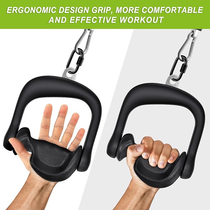 BeneLabel D Handle Cable Attachment, Cable Attachments for Gym, Non-Slip and Comfortable Grip, Solid Aluminum Alloy Handle, Suitable for Home and Gym