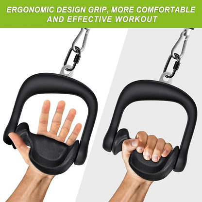 BeneLabel D Handle Cable Attachment, Cable Attachments for Gym, Non-Slip and Comfortable Grip, Solid Aluminum Alloy Handle, Suitable for Home and Gym