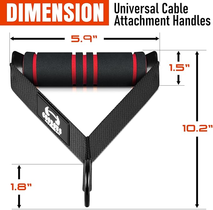 Heavy Duty Exercise Handles, Gym Cable Handles for Cable Machine Attachments, D Handle Cable Attachments, Handles for Resistance Bands, Workout Accessories, Fitness Equipment for Home Gym