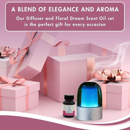 G's Breeze Smart Aroma Diffuser with 60ml Floral Dream Scent Refill - Bluetooth & Wi-Fi App Control - LED Lighting & Adjustable Intensity - Long-Lasting Elegant Floral Fragrance for Home or Office