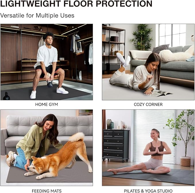 AIRHOP 18 Tiles Gym Floor Mat, EVA Foam Puzzle Gym Mat, High-Density Interlocking Foam Floor Tiles for Home Gym, Play Workout Garage Kitchen Flooring