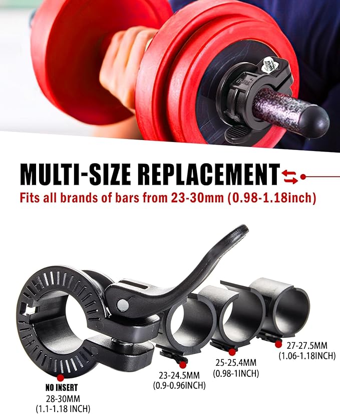 Mini Pro Barbell Clips 1 inch I Multi-Size Adjustable Barbell Collar I 1 inch Barbell ClampsIQuick Release Weight Clips Pair of Locking for Dumbbell Bar