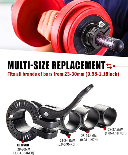 Mini Pro Barbell Clips 1 inch I Multi-Size Adjustable Barbell Collar I 1 inch Barbell ClampsIQuick Release Weight Clips Pair of Locking for Dumbbell Bar