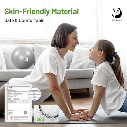 Slim Panda Pilates Ball, 9 Inch Small Exercise Ball, Anti Burst Mini Yoga Ball for Stability, Workout, Barre, Core Strength, Physical Therapy, Balance, Stretching