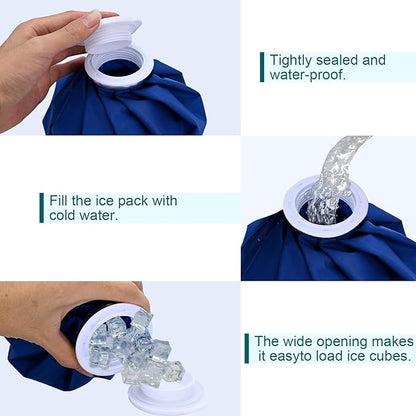 1 PCS Upgrade Ice Pack Injuries Reusable, 9in Ice Bags Hot Water for Injuries, Soothe Pain and Stay Cool, Old School Style and Traditional Ice Packs, Versatile and Easy to Carry