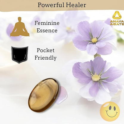Yellow Fluorite Worry Stones – Crystal Thumb Worry Stone for Anxiety, Stress – Relaxing and Soothing Balance Stones for Meditation, Stress Relief – Healing Stones and Crystals for Men, Women