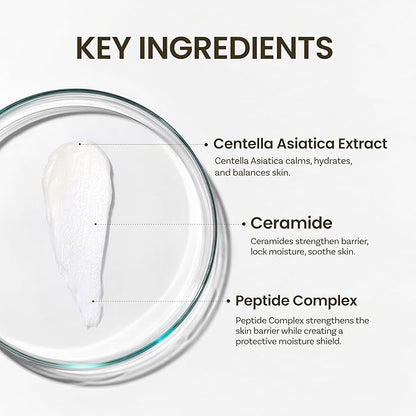ONGREDIENTS Skin Barrier Moisture Deep Cleanser | Daily Face Wash for All Types | Centella, Peptide, AHA, LHA, Hydrating, Soothing, Pore Tightening | Vegan, Korean Skin Care 4.06 fl Oz