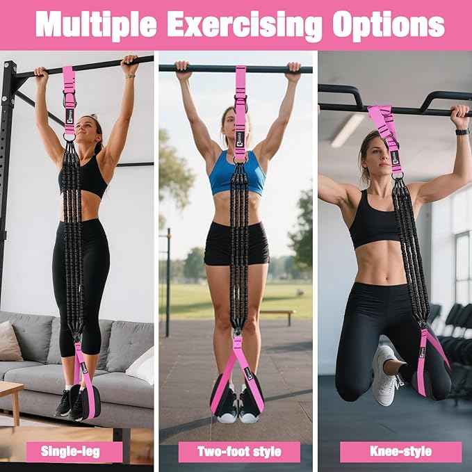 Pull Up Assistance Bands,Up to 300 lbs Assistance,Adjustable Heavy Duty 4 Pull Up Bands with Handle and Door Anchor for Home Gym Fitness Exercise Strength Training Workout Equipment