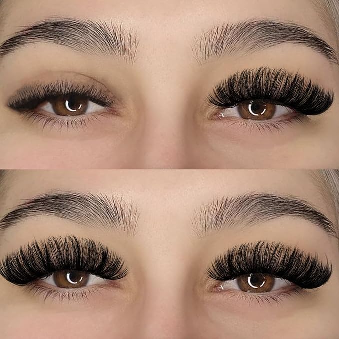 Lashes False Wispy Eyelashes Volume Cat Eye 11-18 mm Long Lash Strips Fake Mink Eyelash Pack Natural Look Fluffy Full Strip Lashes Clear Band Easy Eyelashes for Beginners with Cluster Looking