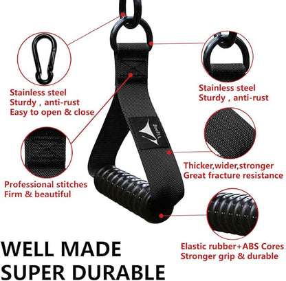 Heavy Duty Gym Exercise Handles Attachment for Cable Machine,Resistance Band,Pulley System Fitness Workout Equipment, with Elastic Rubber Grip