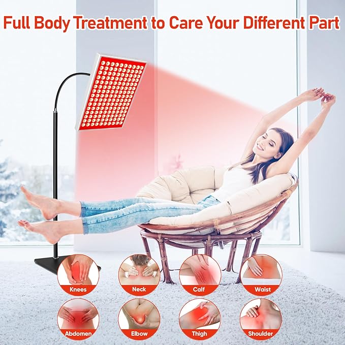 Red Light Therapy for Body & Face | 150 Dual-Wavelength LEDs (660nm Red & 850nm Infrared) Lamp with Adjustable Stand | Full Body Skin Rejuvenation, Muscle Relaxation & Home Pain Relief