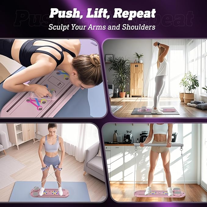 Pilates Board, Pilates Reformer, Home Pilates Equipment for Workout, 2025 Portable Pilates Reformer Board for Home Gym, Strength Training, Flexibility & Balance Improvement