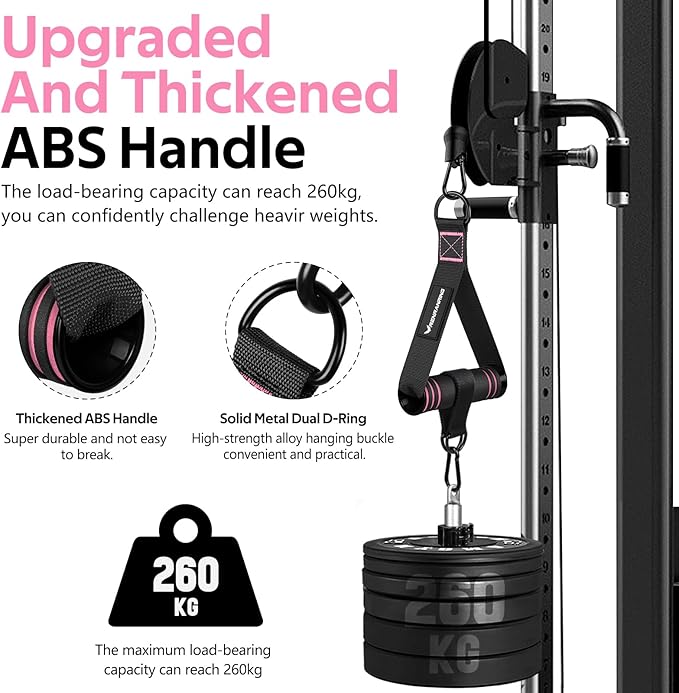 RENRANRING Gym Exercise Handles, Replacement Handle Attachments for Cable Machine Pulleys, Resistance Band and Strength Trainer, Pull Down Workout Accessories, Home Gym Add On Equipment