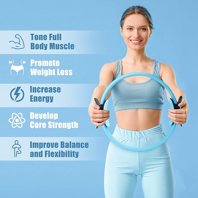 RitFit Pilates Ring Circle - 14 Inch Magic Fitness Circle for Toning Inner & Outer Thighs, Bonus Workout Guide Included