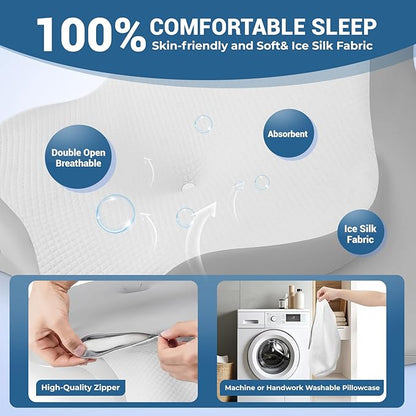 Reading Pillow for Bed, Lying, Leaning and Prone, Ergonomic Memory Foam Bed Wedge Pillow for Headboard, Chin & Back Support Pillows on Bedrest Couch Floor- White