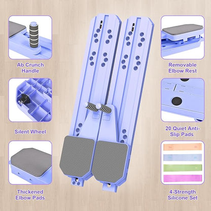 Pilates Board for Home Workout, Pilates Reformer Set for Core, Strength and Balance Training, Multi-Purpose Protable Pilates Reformer Machine for Women and Men