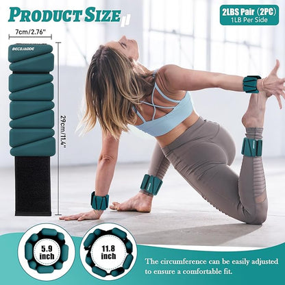 Ankle Weights Set of 2 (1 lb/2 lb/3 lb Each) Adjustable Wrist Weights for Women Men Wearable Arm Leg Weight for Pilates, Running, Walking, Workout, Yoga