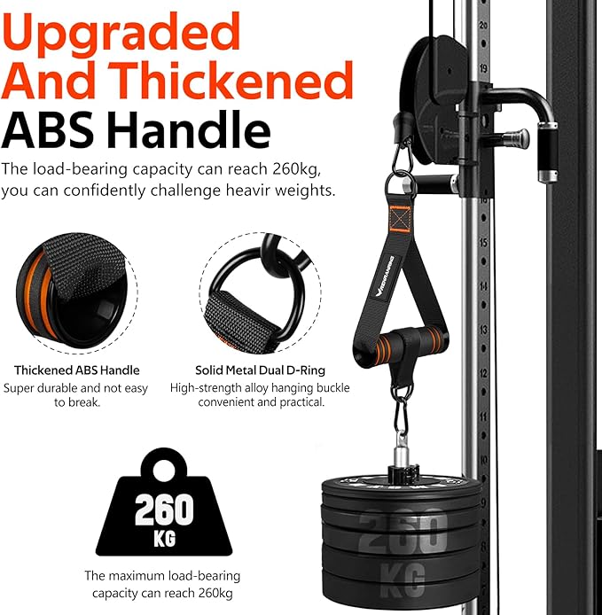 RENRANRING Gym Exercise Handles, Replacement Handle Attachments for Cable Machine Pulleys, Resistance Band and Strength Trainer, Pull Down Workout Accessories, Home Gym Add On Equipment