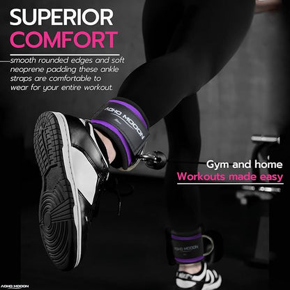 Ankle Strap for Cable Machine Attachments, Gym Accessories for Women and Men, Neoprene Ankle Cuffs for glute Kickback, Leg Workouts ande Booty Hip Abductors Exercise
