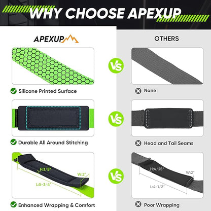 APEXUP Weight Lifting Straps for Weightlifting, Lifting Wrist Straps Gym, Deadlift Strap, Anti Slip Silicone Weightlifting Strap Men Women Powerlifting, Strength Training