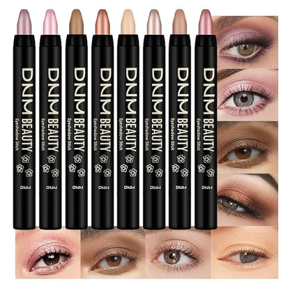 Kaely 8Pcs Cream Eye Shadow Sticks Set, Matte Shimmer Eyeliner Pencil Eyeshadow Palette Makeup, Eye Highlighter Brightener Stick for Older Women Waterproof Pigmented, sombras para ojos, New-09