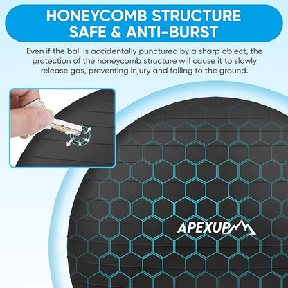 APEXUP Yoga Ball Exercise Ball Anti Slip Heavy Duty for Fitness, Balance & Core Workout