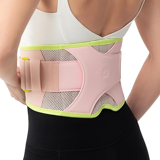 Back Brace for Lower Back Pain Relief, 8X Powerful Support System,Lumbar Support Belt for Men & Women Ergonomic 3D knitted Design with Adjustable Strap for Fitness Running Home Pilates Pink M