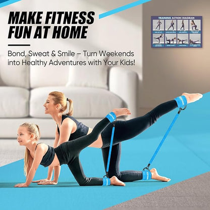 Ankle Resistance Bands with Cuffs, Ankle Weights Bands for Working Out, Women Leg and Glutes Workout Equipment, Exercise Bands for Kickbacks, Butt and Booty Trainer, Home Gym Fitness Equipment