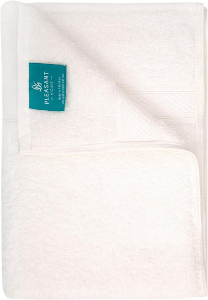 Pleasant Home Bath Towels Set of 6 (24” x 50”) 100% Cotton, 515 GSM | Lightweight, Soft & Absorbent Luxury Towels for Bathroom | for Gym, Pool & Spa | 6 Pack, White