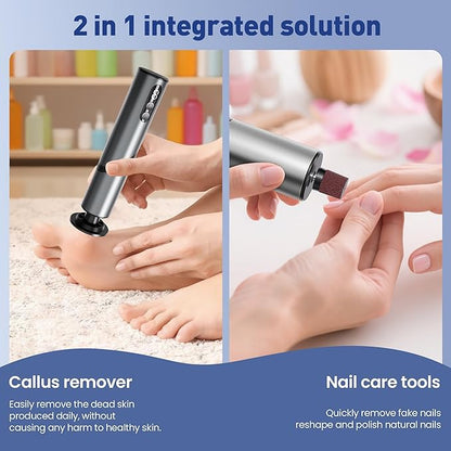 Electric Foot Callus Remover,2 in1 Rechargeable Callus Remover for Feet,9-Speed Wireless Electric Foot File Nail Grinder,Foot Scrubber Pedicure Tools for Dead Skin Dry Cracked Feet (Black Fold)