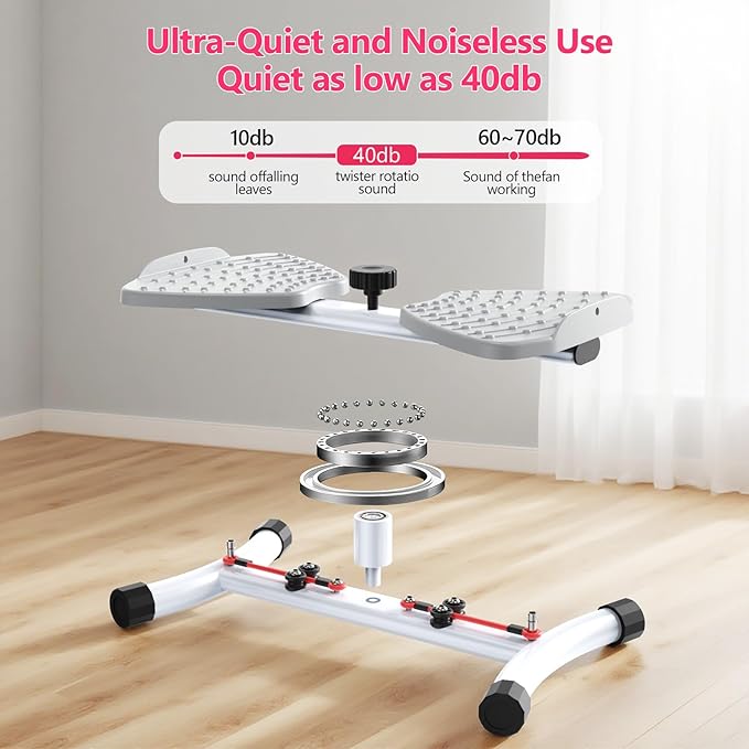 Waist Twisting Machine & Ab Twister Machine - 300 lbs Noiseless Waist Twister Board for Core Exercise, Home Gym Fitness Equipment with Resistance Bands (Women/Men)