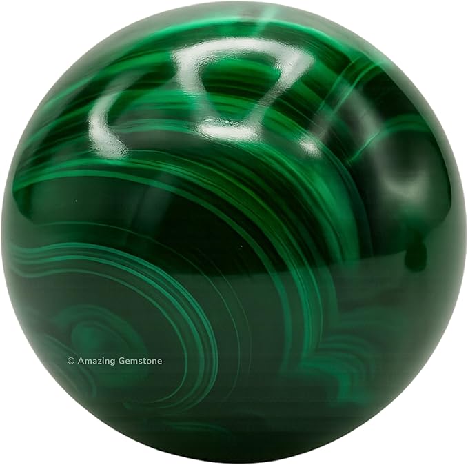 Amazing Gemstone Malachite Crystal Ball with Stand - 2" Inches Crystal Sphere Meditation Balls for Witchcraft and Decorative Balls