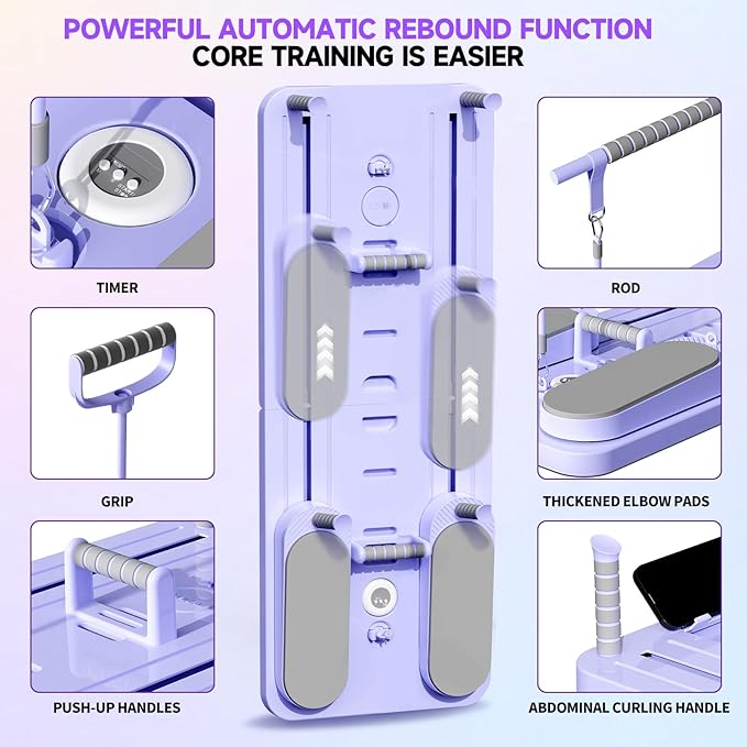 Pilates Board - Versatile Foldable Pilates Reformer Set at Home, Multi-Purpose Sliding Board for Pilates Workouts