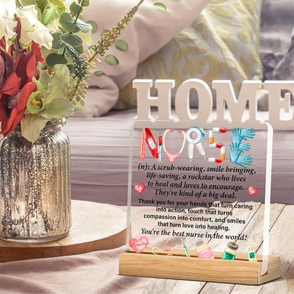 Nurse Gifts for Women, Best Nurse Gifts, Nurse Thank You Gifts Nursing Gifts Nurse Acrylic Desk Plaque Sign 4 x 4 Inches