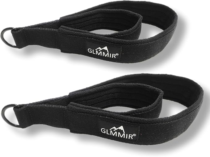 Pilates Double Loop Straps for Pilates Reformer, Fitness Metal D Ring Straps Handle, Pilate Accessories Yoga Wristbands Exercise Straps for Gym Home Workout 2PCS