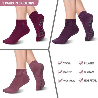 Ozaiic Non Slip Socks Grip for Yoga Home Workout Pure Barre, Pilates, Hospital, Ideal Cushion Socks for Men and Women
