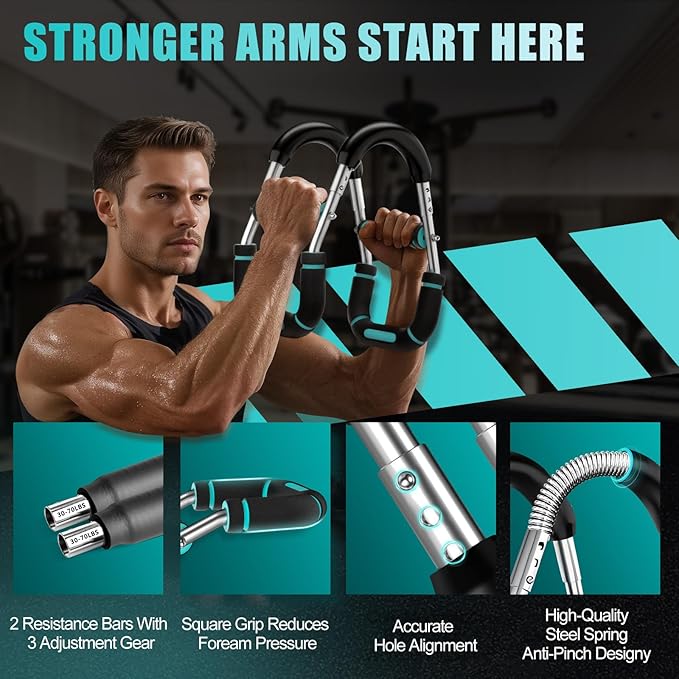 2025 Pro Twister Arm Trainer, Adjustable Power Twister Bar, Chest Shoulder Arm Workout Equipment, Portable Detachable Upper Body Fitness Machine for Home & Gym