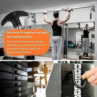 4 Pcs Weight Stack Pin,3/8 Inch Heavy Duty Gym Pins for Weight Stack,Weight Lifting Pins for Universal Home Commercial Gym Strength Training Equipment,Weight Lifting Accessories