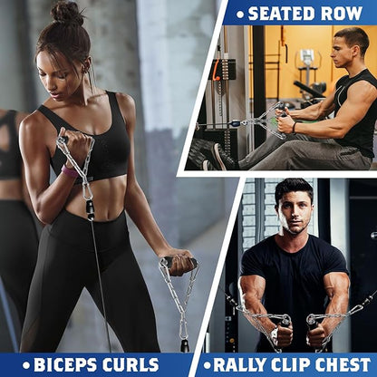 Tricep Rope LAT Pull Down Attachment, Gym Handle for Cable, Gym LAT Pulldown Cable Machine Pulley System Accessory, DIY Workout Equipment for Home Gym