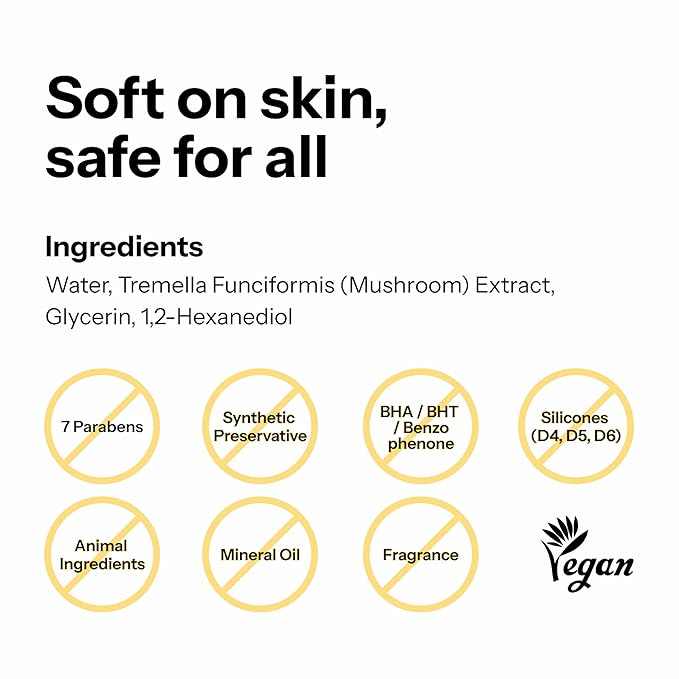 Signature Origin 100 Snow Mushroom Mask (5-packs), 100% Snow Mushroom Extract Serum Facial Sheet Masks for All Skin Types, Korean Best Hydrating Skincare Sheet Masks for Glass Skin Face