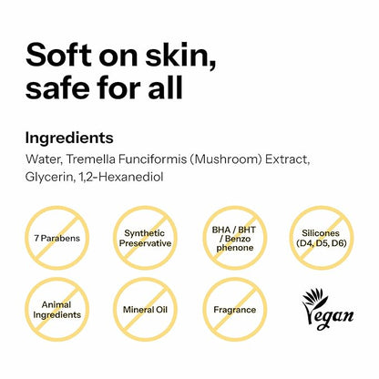 Signature Origin 100 Snow Mushroom Mask (5-packs), 100% Snow Mushroom Extract Serum Facial Sheet Masks for All Skin Types, Korean Best Hydrating Skincare Sheet Masks for Glass Skin Face