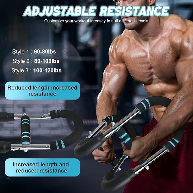Twister Arm Trainer, Adjustable Spring Resistance Fitness Workout Equipment, Portable Chest Exercise Strength Training for Shoulder Forearm Muscle, Home Gym for Men Women