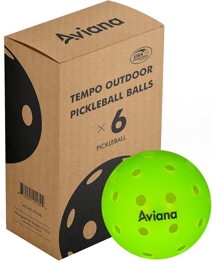 Pickleball Balls 40 Holes Premium Outdoor Pickleball Balls | 3, 6,12 Packs USAPA Approved Tournament and Competition Ball | Consistent Bounce, Suitable for All Competition Neon