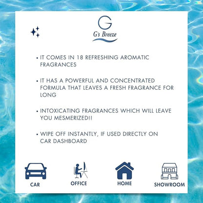 G's Breeze Smart Aroma Diffuser with 60ml Blue Lagoon Scent Refill – Bluetooth & Wi-Fi App Control - LED Lighting & Adjustable Intensity - Long-Lasting Fresh Aquatic Fragrance for Home or Office