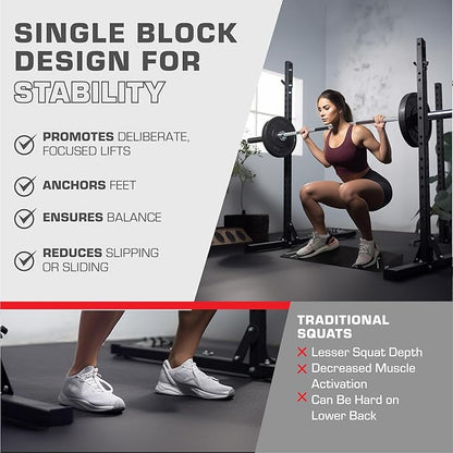 Squat Wedge Block - Squat Weight Lifting Wedges for Home Gym or Personal Trainers - Adjustable Angle Ramp Blocks for Heel Elevated Squatting Workout - Calf Raise Platform Board