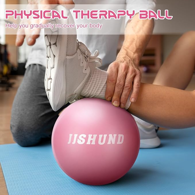 Pilates Ball, 9 Inch Small Exercise Mini Soft Workout Yoga Ball with Exercise Guide, for Home Gym Yoga, Pilates, Core Training, Workout, Balance, Stability