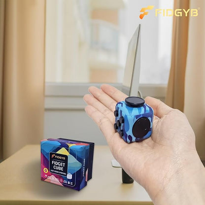 Cube Fidget Stress Relief Toy for Adults & Kids, Smooth, Quiet Sensory Toy for Anxiety, Focus & ADHD Idea[Camo]