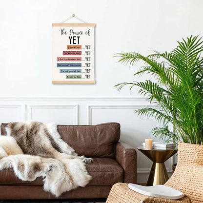 DNEULYR the Power of Yet Mental Health Wall Art Poster, Therapy Office Decor, Inspirational Psychology Wall Decor for Classroom School Counselor Office Therapist, 12x16 Inches