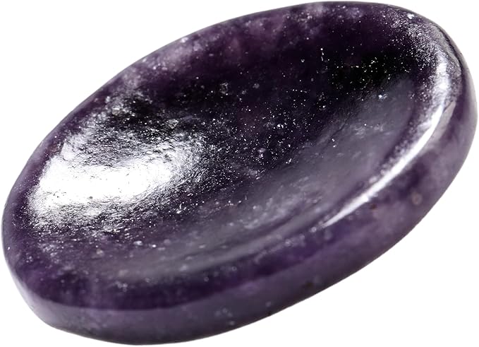 Lepidolite Worry Stones – Crystal Thumb Worry Stone for Anxiety, Stress – Relaxing and Soothing Balance Stones for Meditation, Stress Relief – Healing Stones and Crystals for Men and Women